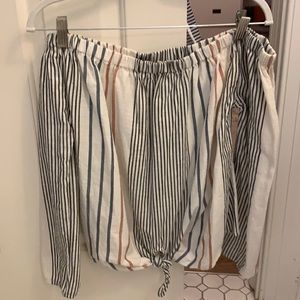 Roxy Striped Over the shoulder top